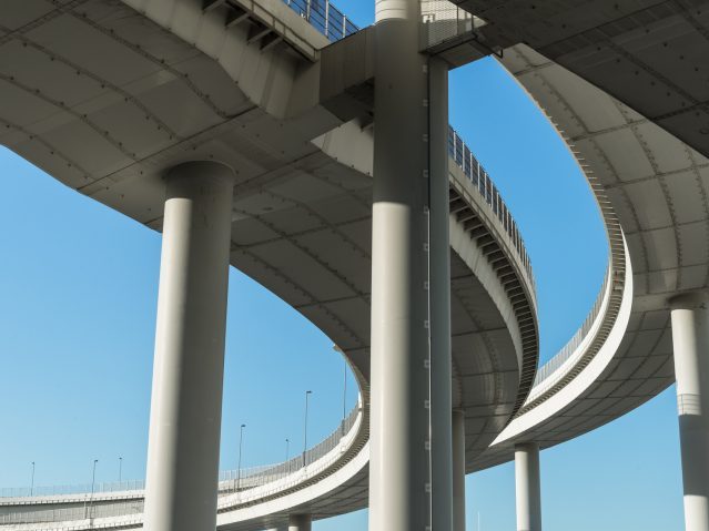 Curved Highway bridge -